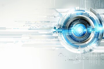 Fototapete - Futuristic digital design with abstract elements, showcasing technological innovation and dynamic data visualization in a high-tech concept, Generative AI