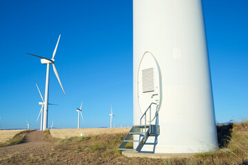 Entrance to wind turbine generator for green electricity production