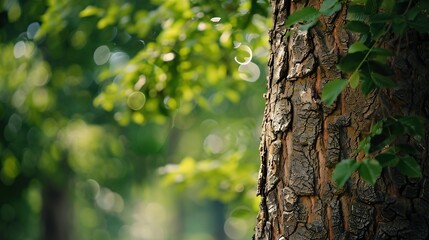 Aufkleber - Abstract nature scene tree trunk in forest concept for cosmetic beauty product branding identity and packaging : Generative AI