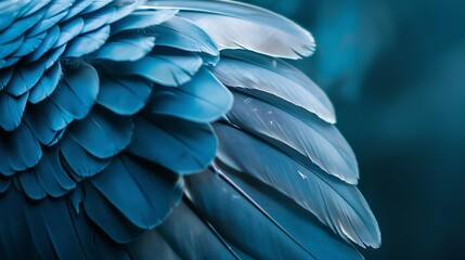 Poster - blue feather pigeon macro photo texture or background : Generative AI