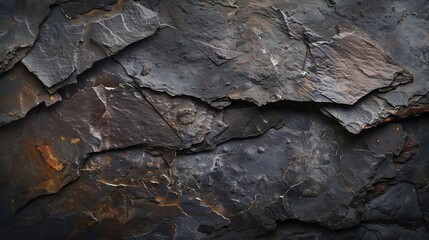 Aufkleber - Natural slate stone in warm tones Matte rustic texture : Generative AI