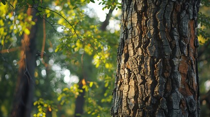 Aufkleber - Abstract nature scene tree trunk in forest concept for cosmetic beauty product branding identity and packaging : Generative AI