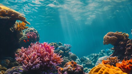 Poster - coral texture underwater background reef abstract sea : Generative AI