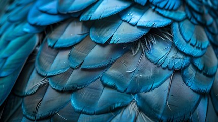 Poster - blue feather pigeon macro photo texture or background : Generative AI
