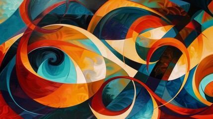 Canvas Print - Dynamic colors and shapes representing Hispanic Heritage Month celebration background
