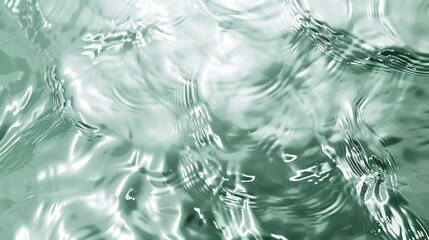 Poster - Transparent dark green clear water surface texture with ripples and splashes Abstract summer banner background Water waves with copy space top view Cosmetic moisturizer micellar toner  : Generative AI