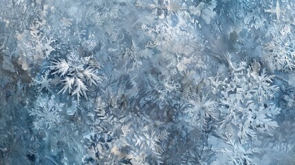 Canvas Print - winter's chill in abstract frost and ice depiction background