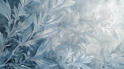 Frost patterns create abstract winter representation background