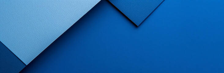 Poster - Minimalist blue background with a geometric shape resembling a piece of paper