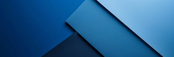 Poster - Minimalist blue background with a geometric shape resembling a piece of paper
