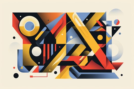 An abstract illustration of the letter W with geometric shapes and bold colors creating a striking and modern look. This design is perfect for projects that need a contemporary and artistic touch.