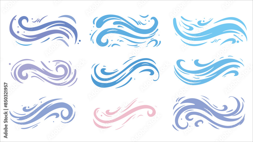 Vector de Stock Colorful Wind Air Flow Elements Flowing Arrow Air Flow ...