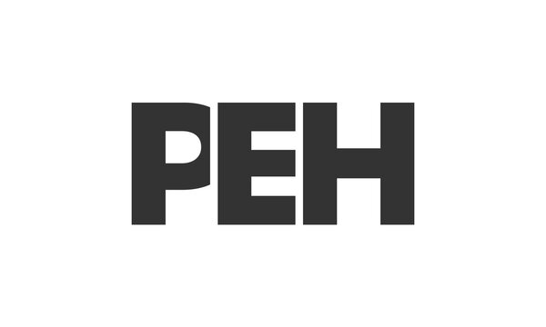 PEH logo design template with strong and modern bold text. Initial based vector logotype featuring simple and minimal typography. Trendy company identity.