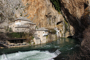 Dervish house in Blagaj, Mostar, Bosnia and Herzegovina,