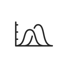 Wall Mural - Bell curve chart, linear style icon. statistical distribution and data analysis. Editable stroke width