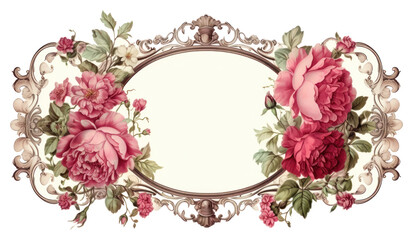 Wall Mural - PNG Vintage aesthetic ornament frame graphics pattern flower.