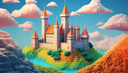 Canvas Print - fantasy castle in wonderland