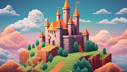 Poster - fantasy castle in wonderland