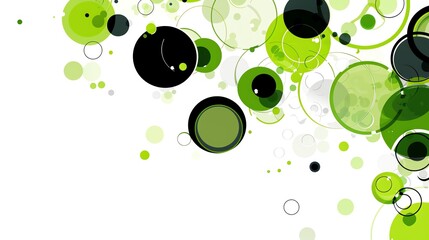 Sticker - Modern website background with circle accents in green and black