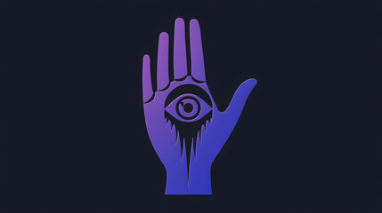 a purple hand with a eye and a dripping eye