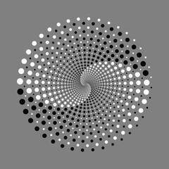 Poster - Abstract circle dotted vector background. Halftone effect. Spiral dotted background or icon. Yin and yang style.