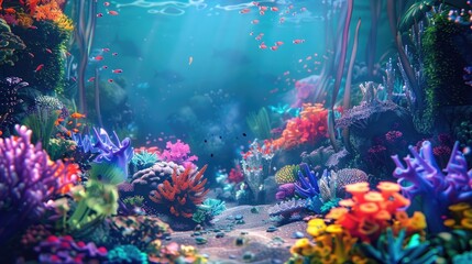 Wall Mural - colorful tropical seabed idea for marine backgrounds