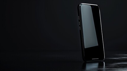 Smartphone photographed on black background
