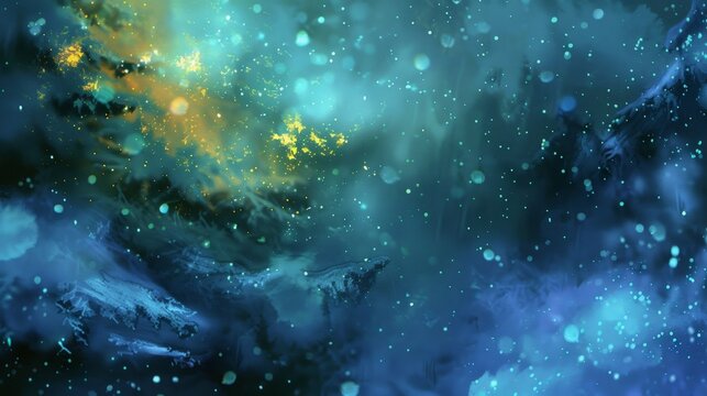 Abstract Blue and Gold Nebula