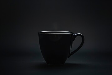 Wall Mural - Coffee cup in a black background - generative ai