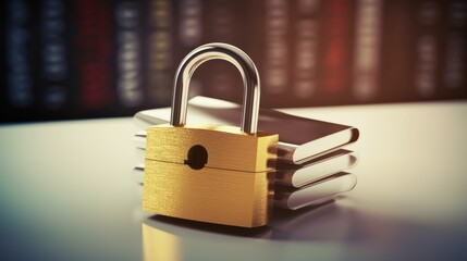 Leinwandbilder - a padlock secured around a security policy document, representing the implementation of cybersecurity policies.