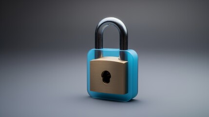 Poster - padlock with a keyhole in the shape of a lock, emphasizing the importance of physical security.