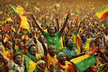 Sticker - The roaring fans of Senegal - Generative AI