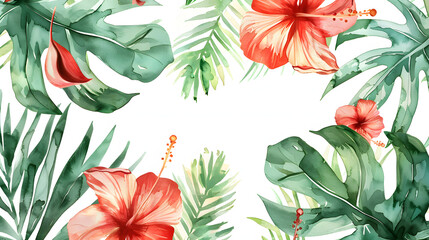 Wall Mural - abstract tropical leaf vector illustration