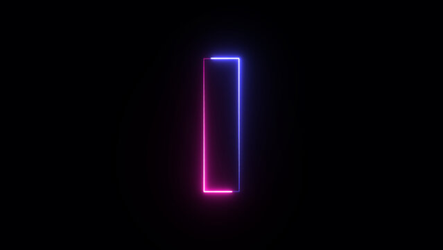 Neon letter I. Two-color looping trendy glowing neon alphabet letter I. Educational concept with neon letter