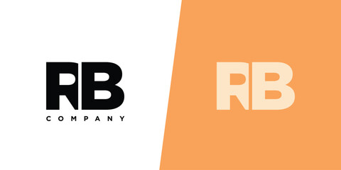 Poster - Letter R and B, RB logo design template. Minimal monogram initial based logotype.