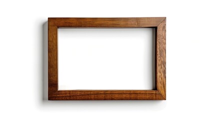 Aufkleber - Wood frame or photo frame isolated on the white background Object with clipping path : Generative AI
