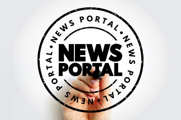 Aufkleber - News Portal text stamp, concept background