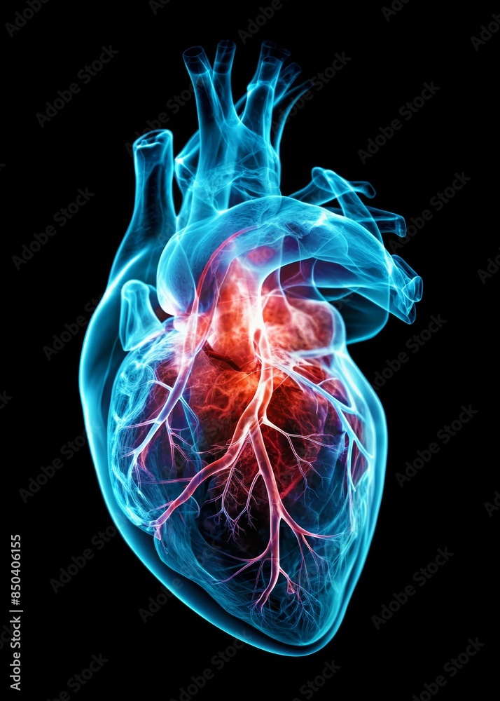 Colorful Radiographic Representation of Cardiac Anatomy Stock ...