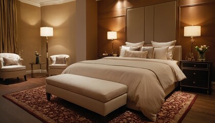 Wall Mural - 3d render of luxury hotel room