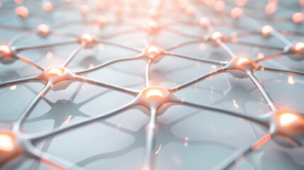 Wall Mural - AI Network Connections Closeup, Realistic Technology Background