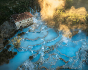 Thermal spring aerial view