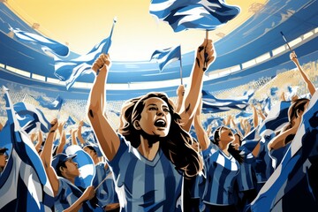 Poster - The roaring fans of Greece - Generative AI