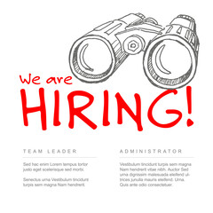 Poster - We are hiring minimalistic white and red template