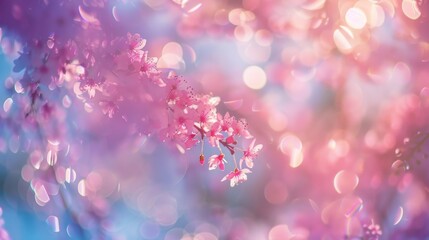 Wall Mural - bokeh background with light leaks and flowers 