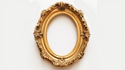 Aufkleber - Gold vintage frame isolated on white background : Generative AI