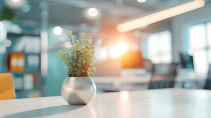 Poster - Blur background of modern office interior design  Contemporary workspace for creative business : Generative AI