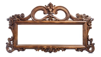 Leinwandbilder - Wooden vintage frame isolated on white background : Generative AI