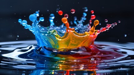 Wall Mural - Colorful Water Drop Splash