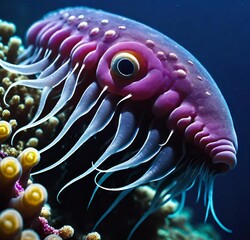 Wall Mural - octopus in aquarium, coral, ocean, nature, flower, water, fish, marine, aquarium, pink, reef, abstract, animal, green, scuba, red