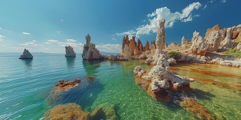Wall Mural - The surreal Mono Lake in California, USA, with its striking tufa towers and alkaline waters